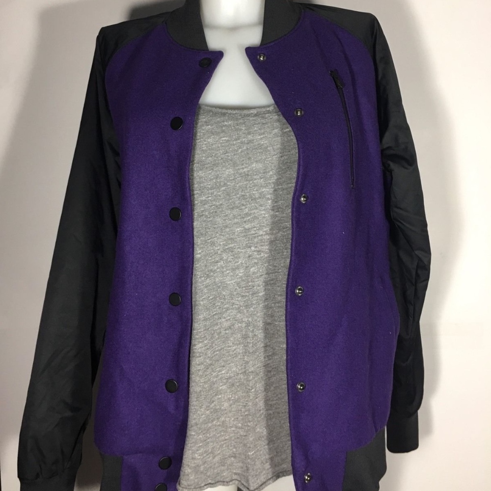 NIKE Purple Black Destroyer Bomber jacket Sz L